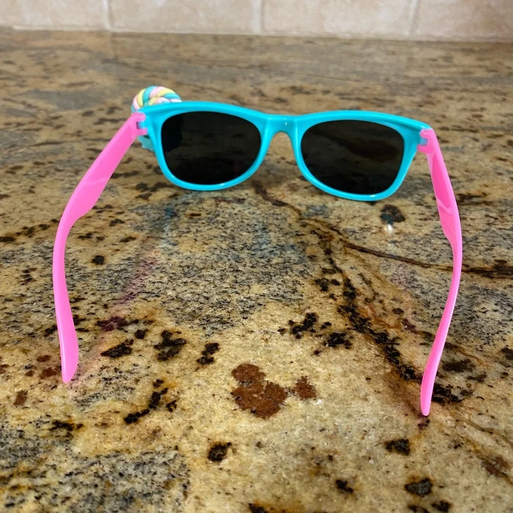 Girls seafoam green and pink lollipop sunglasses